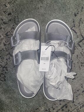 Lane Bryant Silver SLIDES